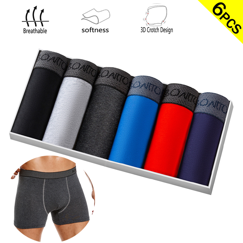 Multi Pack Underwear - 6 sztuk/opakowanie Bokserki Slipy Męskie Jednolite