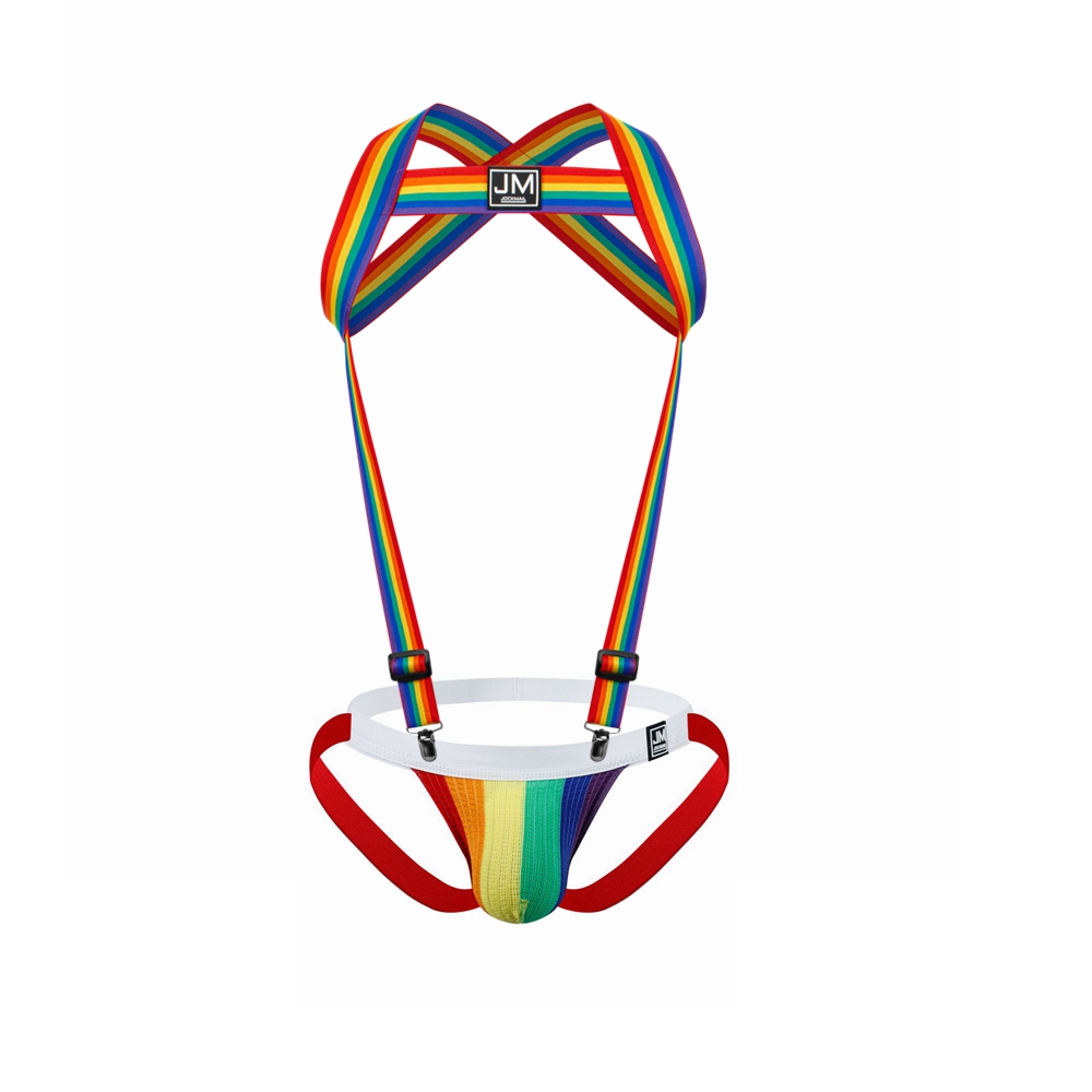 Jockstrap Athletic - Tęczowa uprząż na ciało Regulowany elastyczny